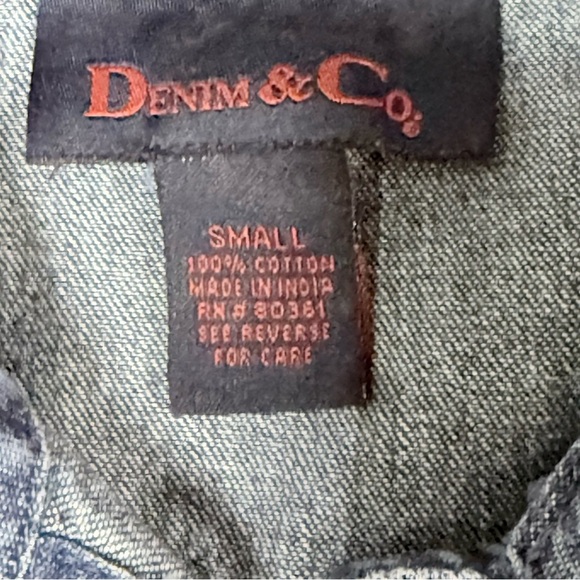 American Flag Denim & Co Jean Jacket - Picture 6 of 10